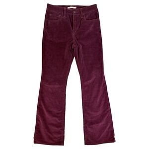 Levi's 725 High Rise Bootcut Women 28 Plum Corduroy Stretch Pants 18759-0192